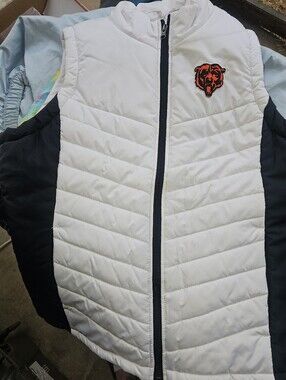 NFL White Jacket with Black & Red Logo Tag